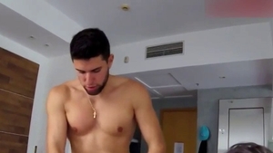 Wet latina amateur kissing each other in the pool