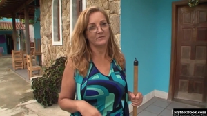 Crazy hard nailining escorted by big ass granny