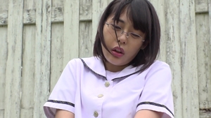 Japanese female rides a hard dick in public