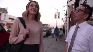 Censored rough sex accompanied by asian blonde