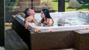 Long hair Loren Minardi reverse cowgirl