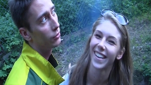 Ass fuck outdoors together with sweet girlfriend