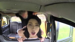 Fake Taxi: Rina Ellis wearing socks deepthroat in a taxi