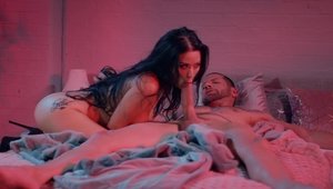 Katrina Jade in sexy thongs rough fingering in the bed